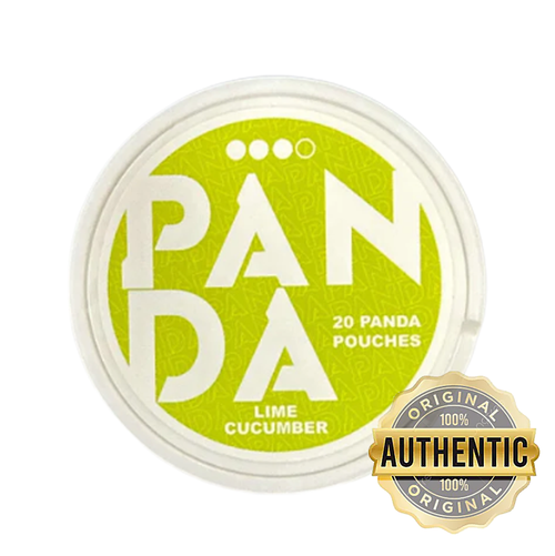 Panda lime cucumber pouch with 'Original Authentic' stamp on a white background